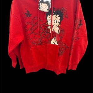Betty Boop Red Graphic Sweatshirt